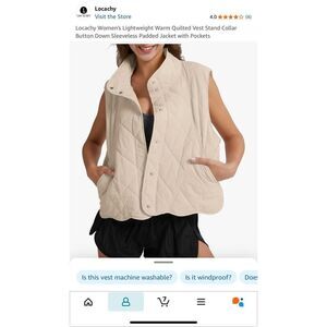 Women’s Apricot Puffer Vest – Size Small (NWOT)